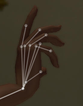 Vanilla hand with limited flexibility.