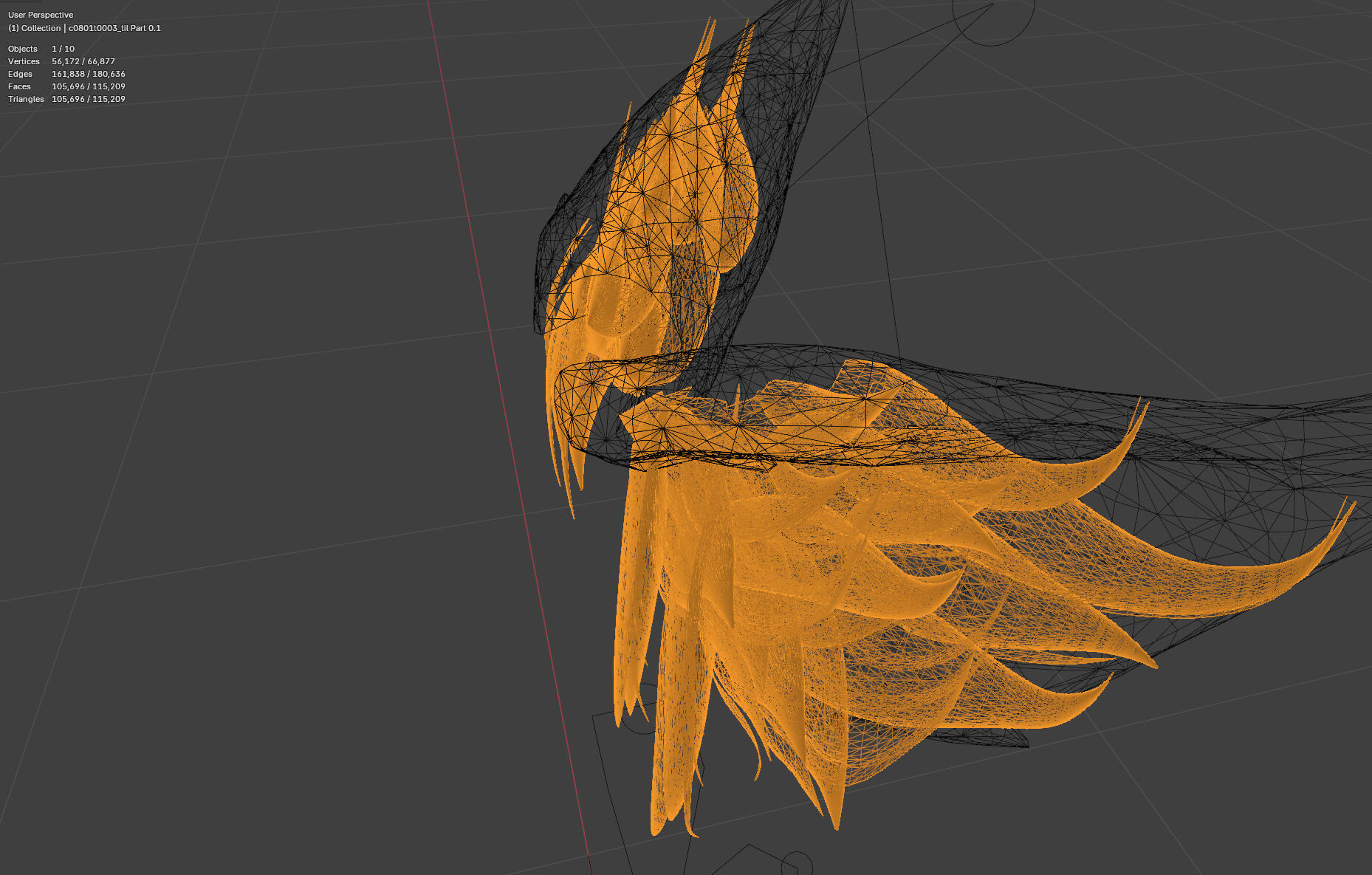 This part of a mod has 105k triangles. Mind you the goal for the entire character is to be below 165k.