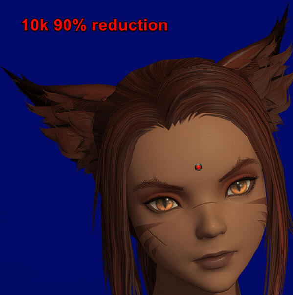 There is barely any difference with the "high poly" version and this "optimised" version.