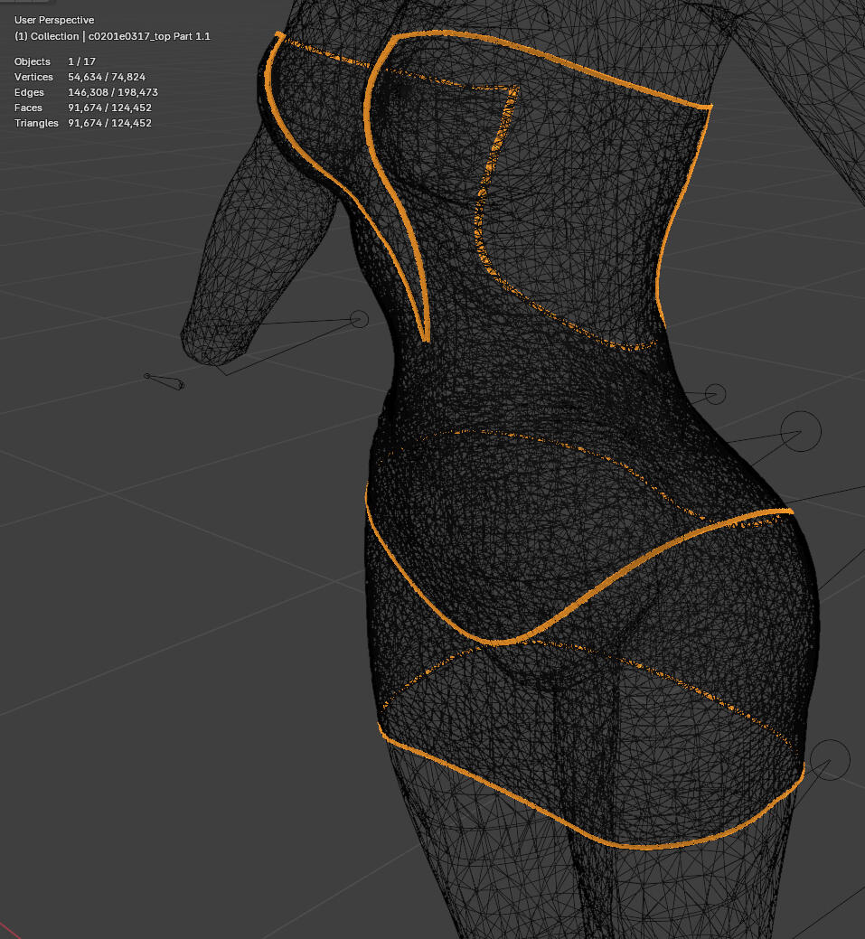 90k triangles for a line around the edge of the dress. This is bad. Very bad. Can you see individual vertices?